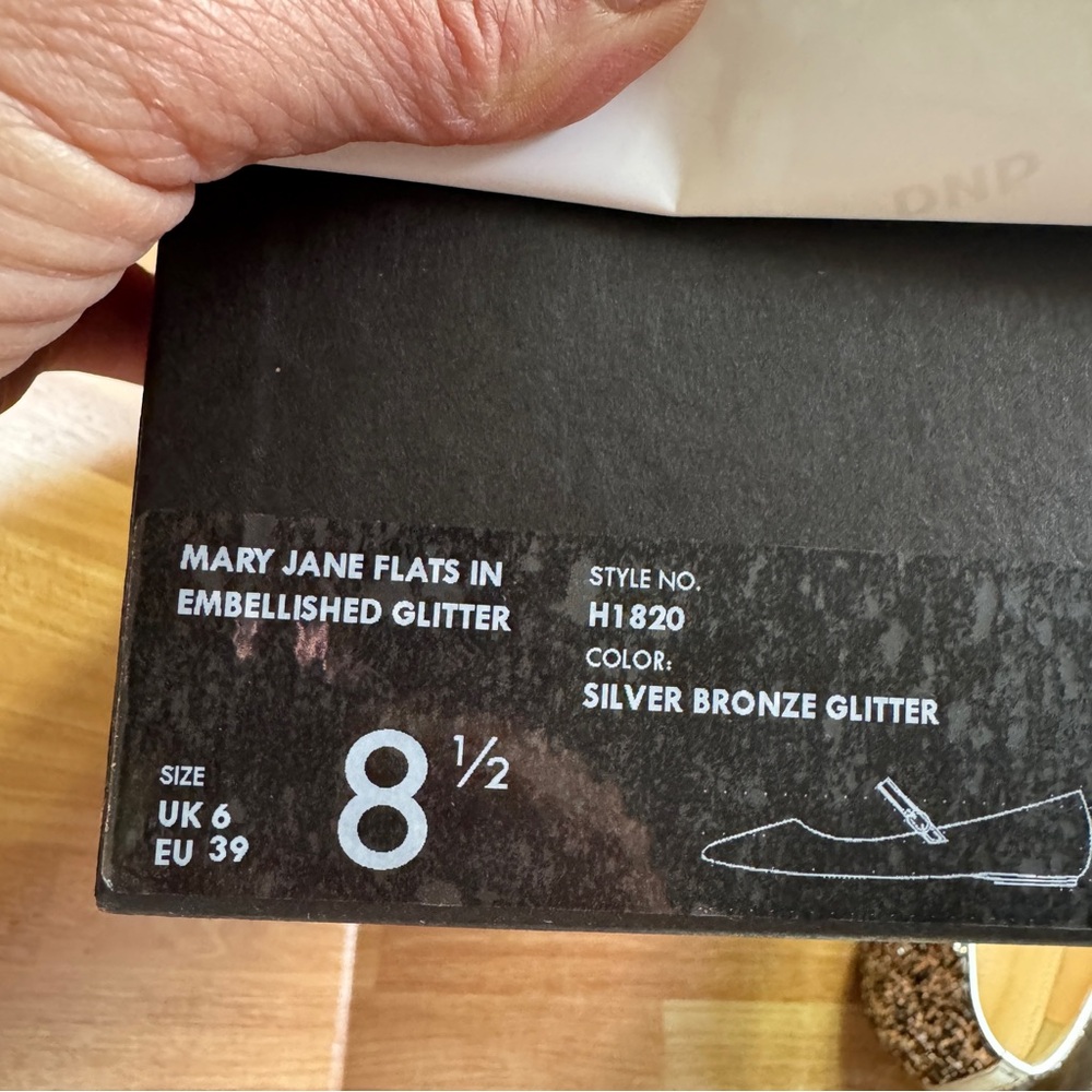 J.Crew Mary Jane flats embellished silver,bronze glitter & rhinestones size 8.5 - Picture 12 of 12